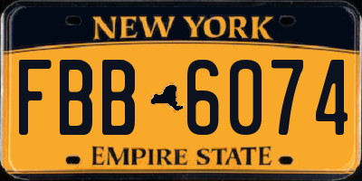 NY license plate FBB6074