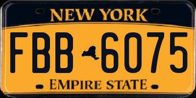 NY license plate FBB6075