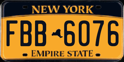 NY license plate FBB6076