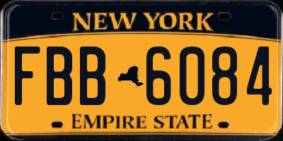 NY license plate FBB6084
