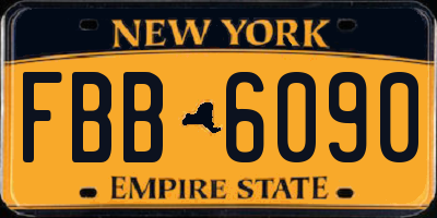 NY license plate FBB6090
