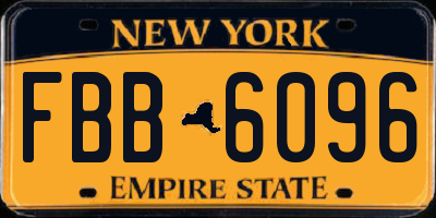 NY license plate FBB6096