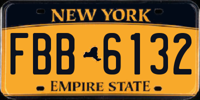 NY license plate FBB6132