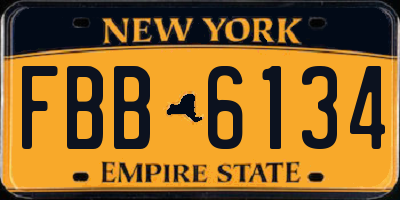 NY license plate FBB6134