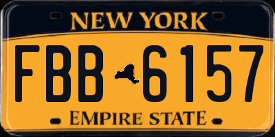 NY license plate FBB6157
