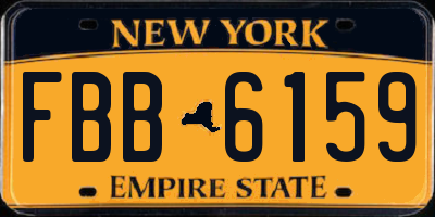 NY license plate FBB6159