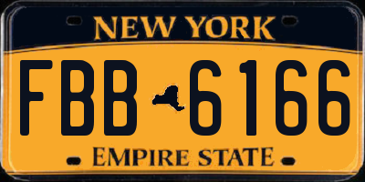 NY license plate FBB6166