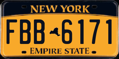 NY license plate FBB6171