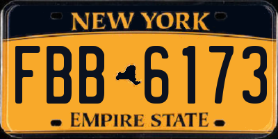 NY license plate FBB6173