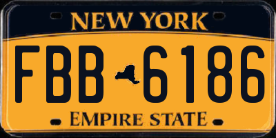 NY license plate FBB6186