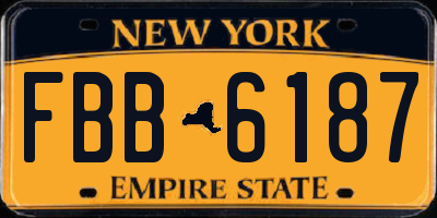 NY license plate FBB6187