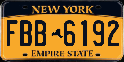 NY license plate FBB6192