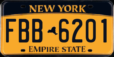 NY license plate FBB6201