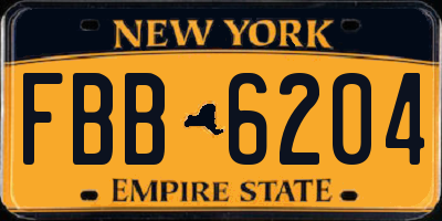 NY license plate FBB6204