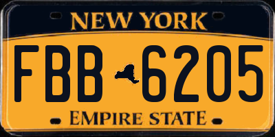 NY license plate FBB6205