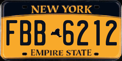 NY license plate FBB6212