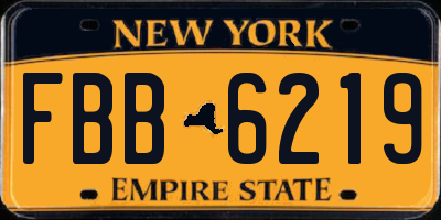 NY license plate FBB6219
