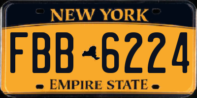 NY license plate FBB6224