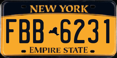 NY license plate FBB6231