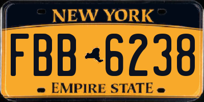 NY license plate FBB6238