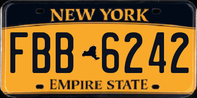 NY license plate FBB6242