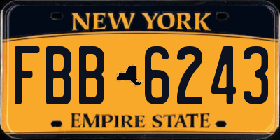 NY license plate FBB6243