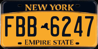 NY license plate FBB6247