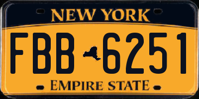 NY license plate FBB6251