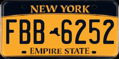 NY license plate FBB6252