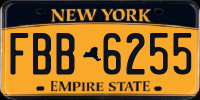 NY license plate FBB6255