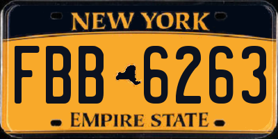 NY license plate FBB6263