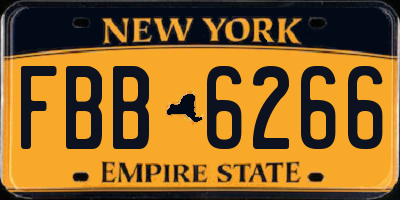 NY license plate FBB6266