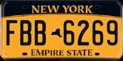 NY license plate FBB6269