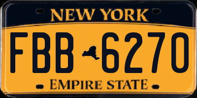 NY license plate FBB6270