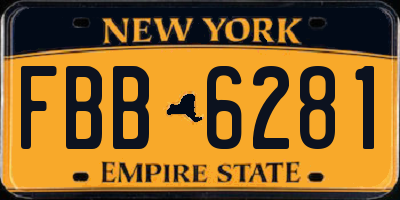 NY license plate FBB6281