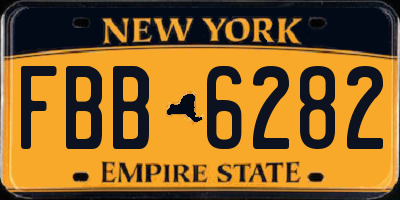 NY license plate FBB6282