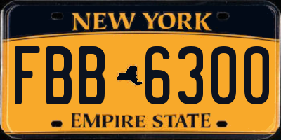 NY license plate FBB6300