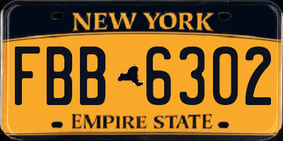 NY license plate FBB6302