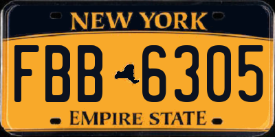 NY license plate FBB6305