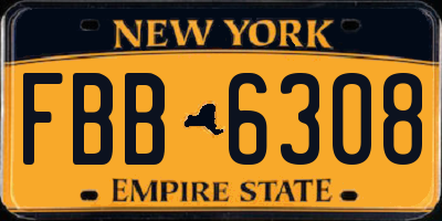 NY license plate FBB6308
