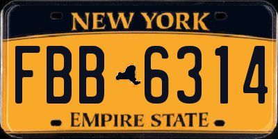 NY license plate FBB6314