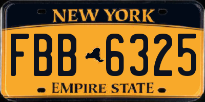NY license plate FBB6325
