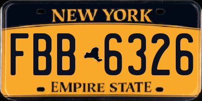 NY license plate FBB6326