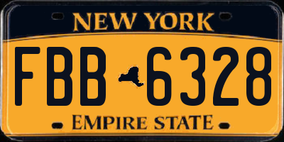 NY license plate FBB6328