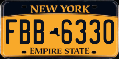 NY license plate FBB6330