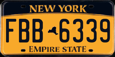 NY license plate FBB6339