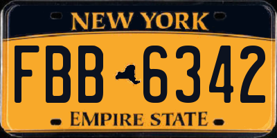 NY license plate FBB6342