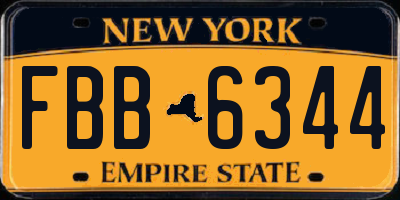 NY license plate FBB6344