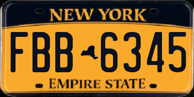 NY license plate FBB6345