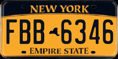 NY license plate FBB6346